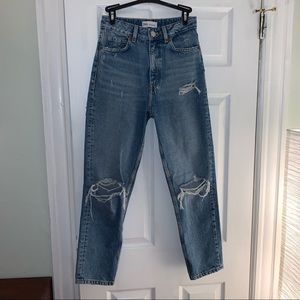 Zara Mom Fit Straight Leg Jeans